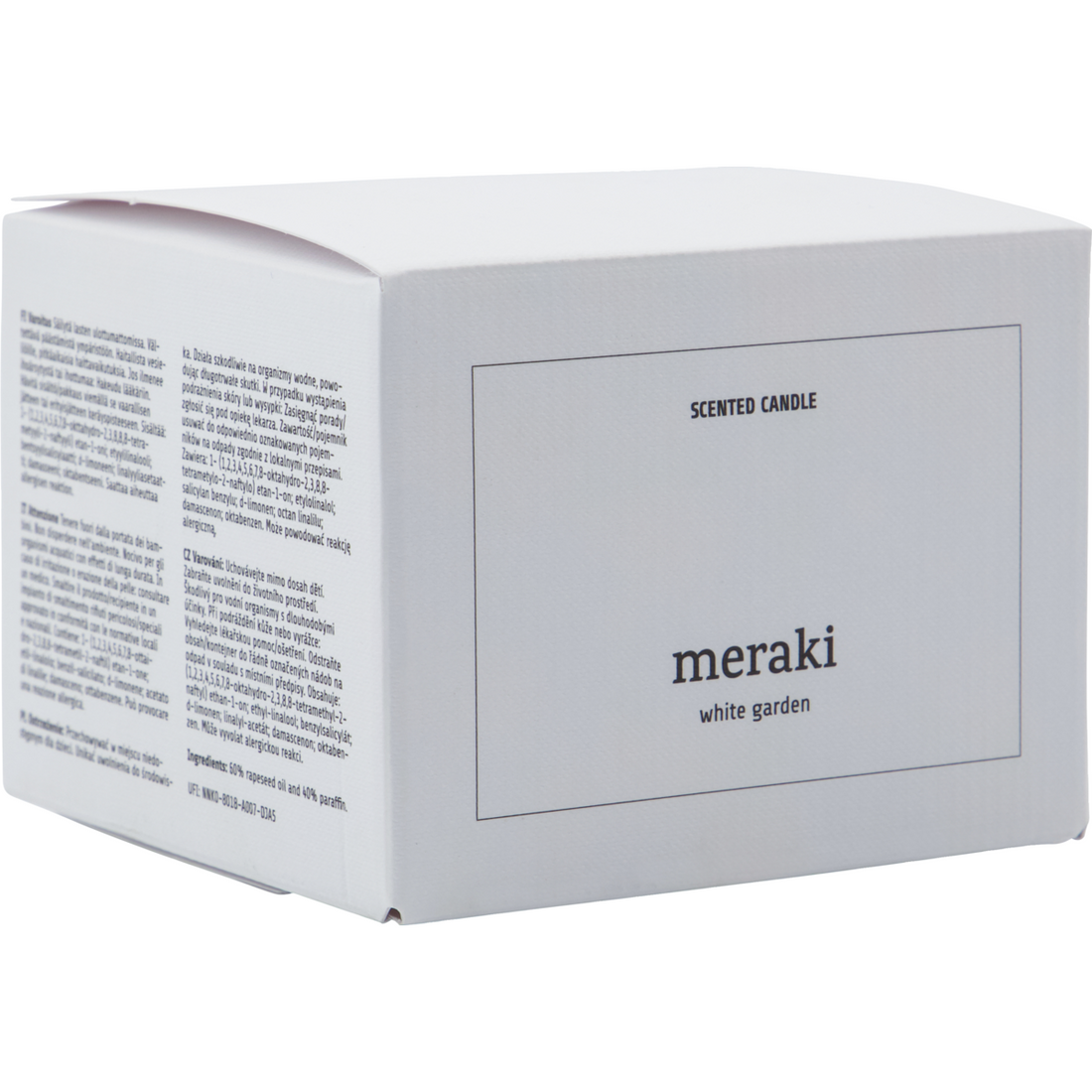 Scented candles, white garden, white
