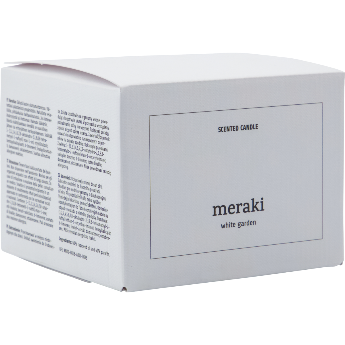 Scented candles, white garden, white