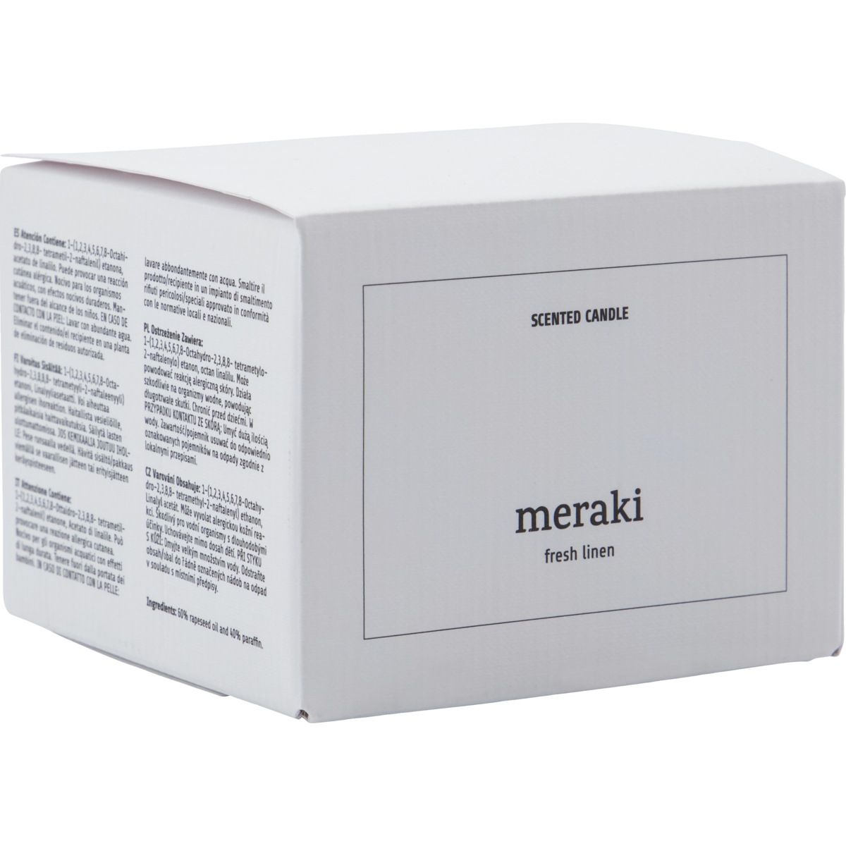 Scented candles, fresh linen, white