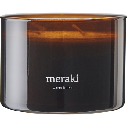 Scented candles, warm tonka, brown