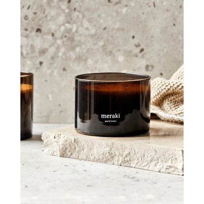 Scented candles, warm tonka, brown