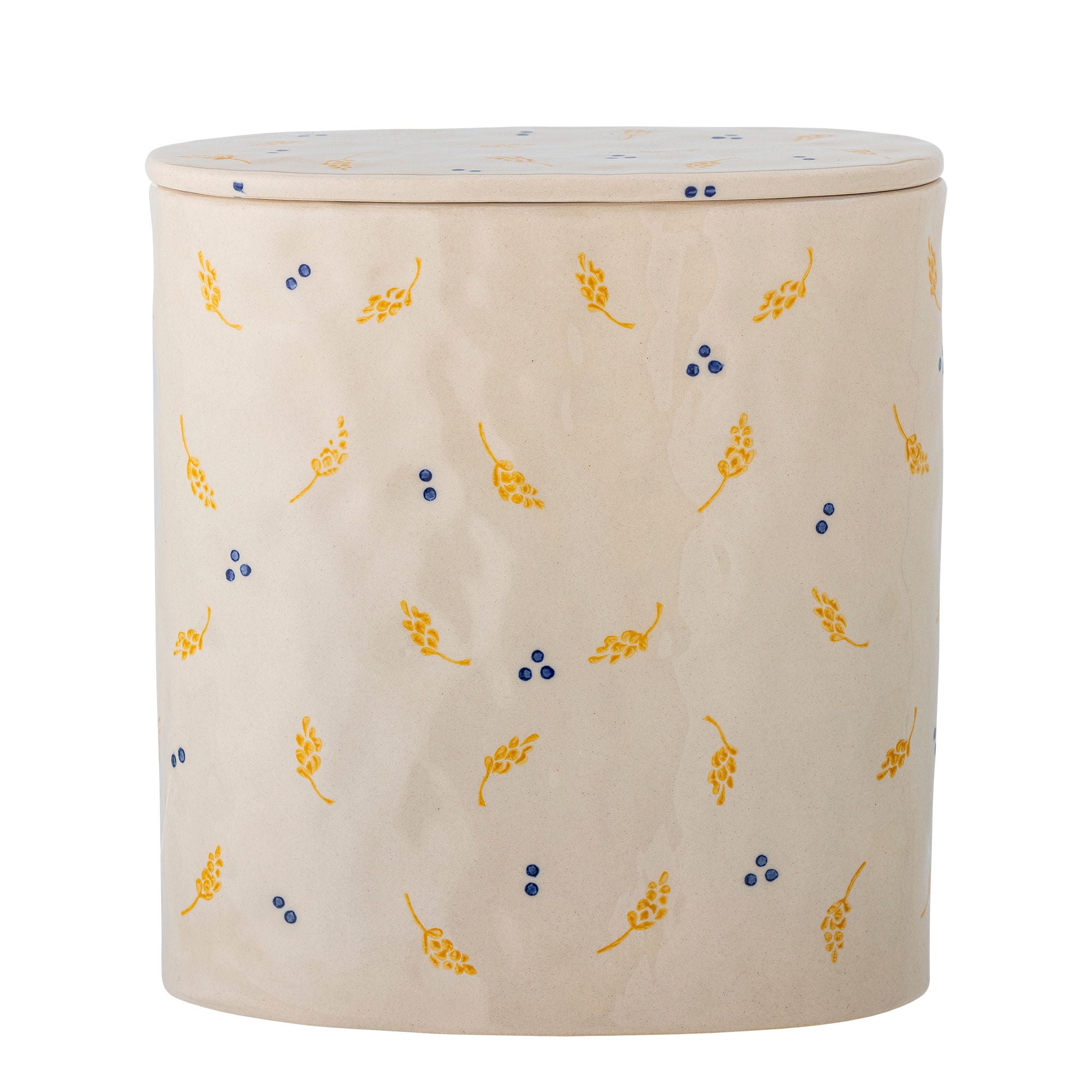 Bloomingville Pippine jar w/lid, white, stoneware