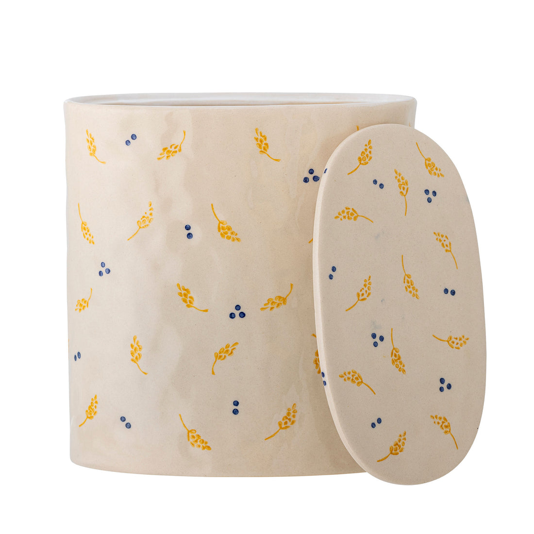 Bloomingville Pippine jar w/lid, white, stoneware