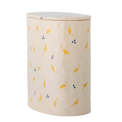 Bloomingville Pippine jar w/lid, white, stoneware