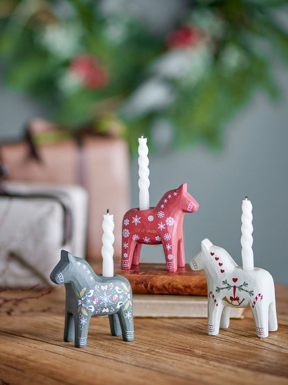 Bloomingville Siffer Candlestick, Red, Polyresin