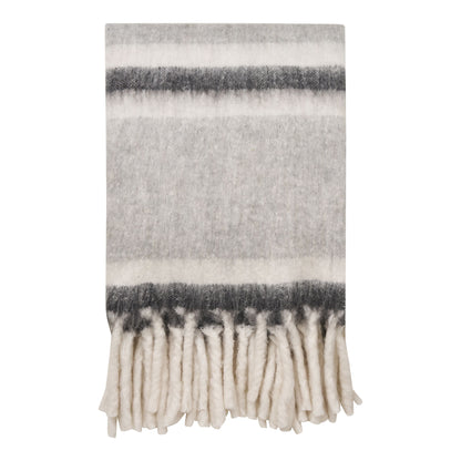 Carmel Plaid - Plaid, Wool Mix, Gray/White 130x170 cm