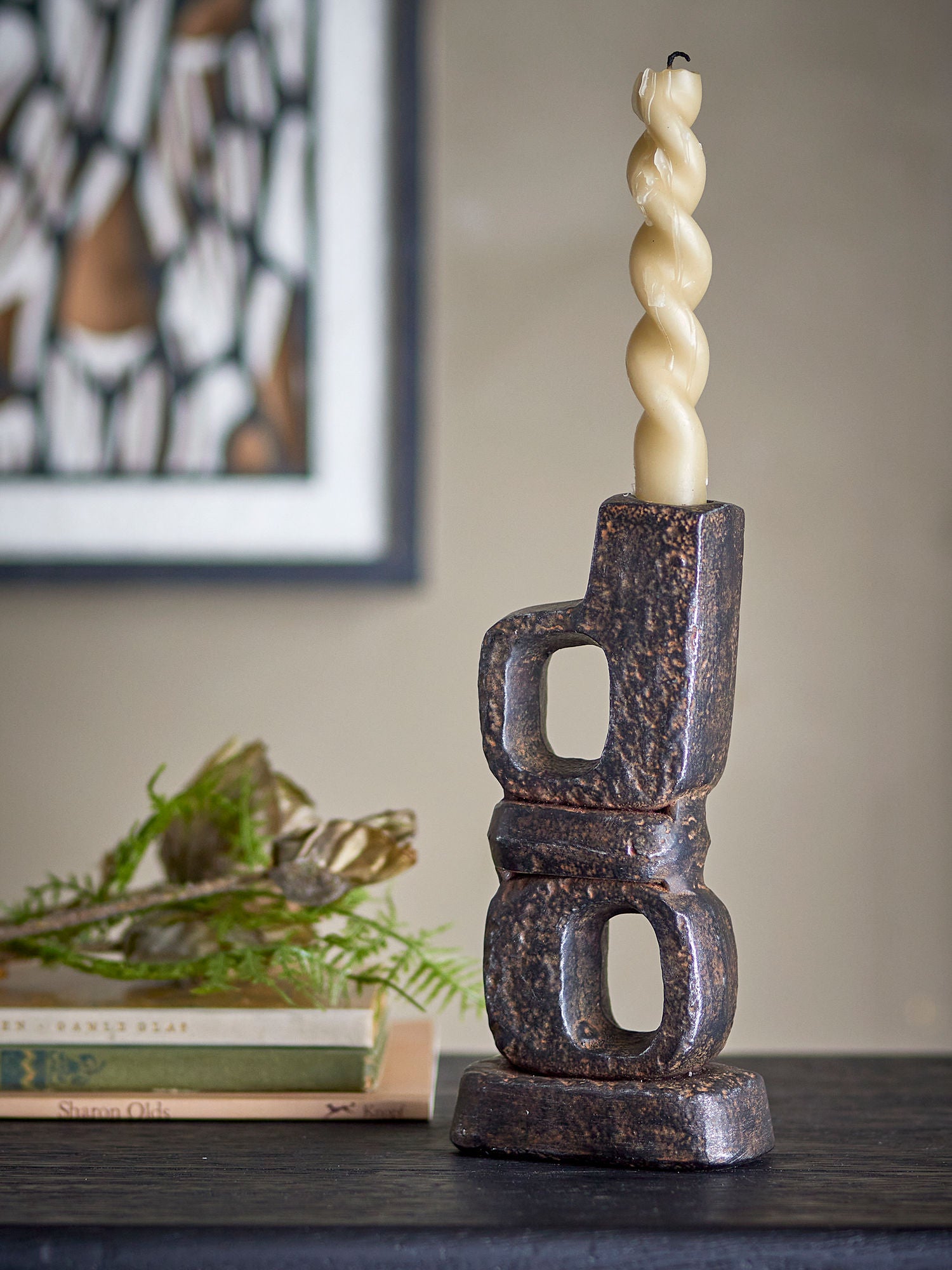 Bloomingville Sanah candlestick, black, cast iron