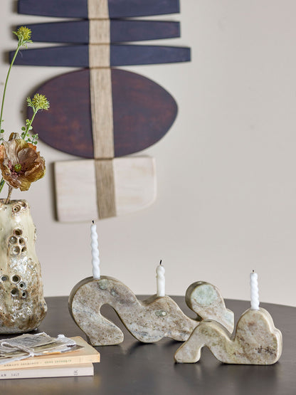 Bloomingville Liabella candlestick, gray, marble
