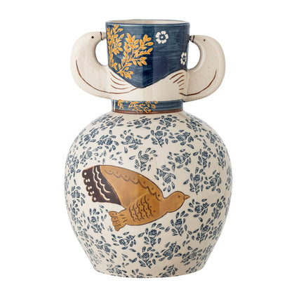 Bloomingville Hezha Vase, Blue, Stoneware