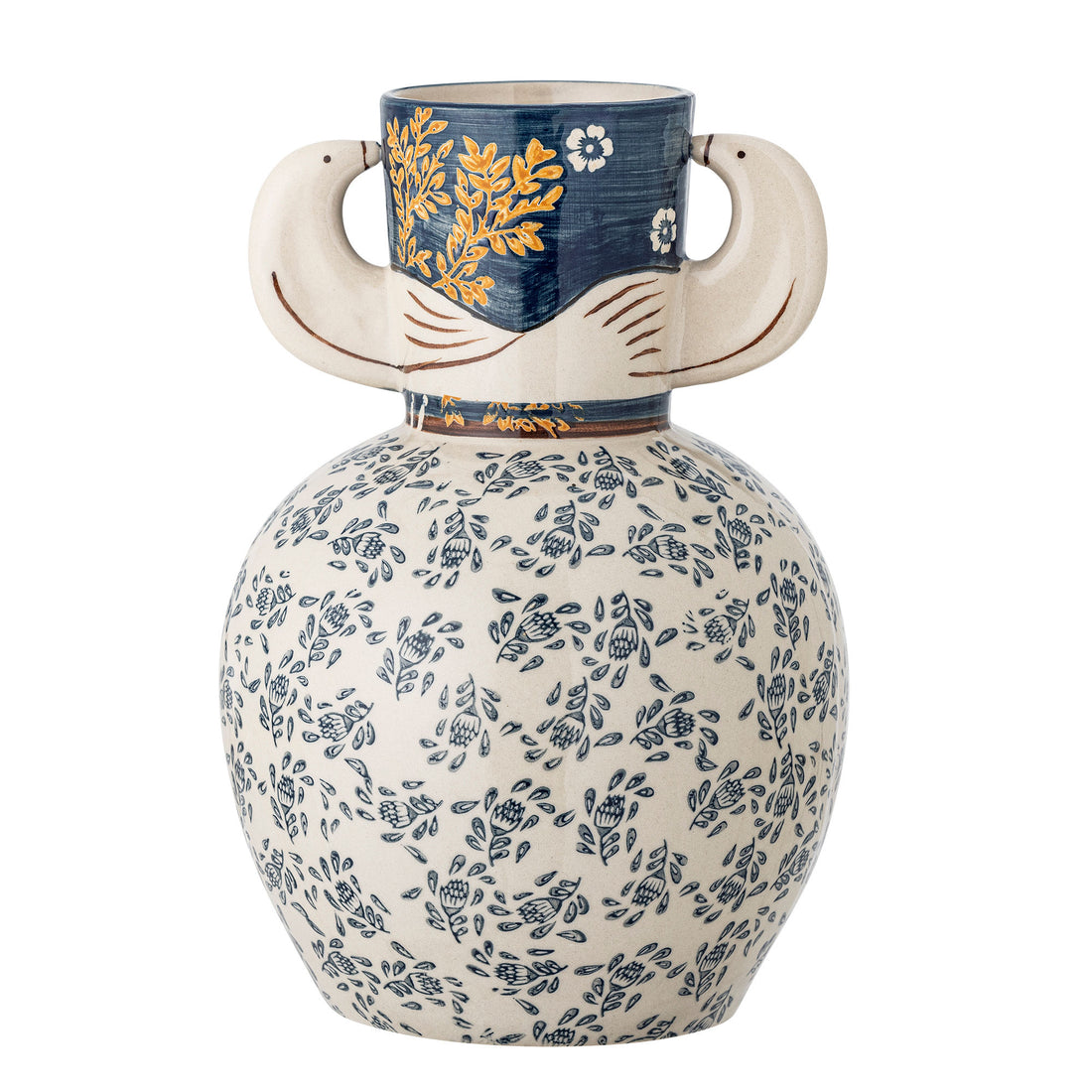 Bloomingville Hezha Vase, Blue, Stoneware