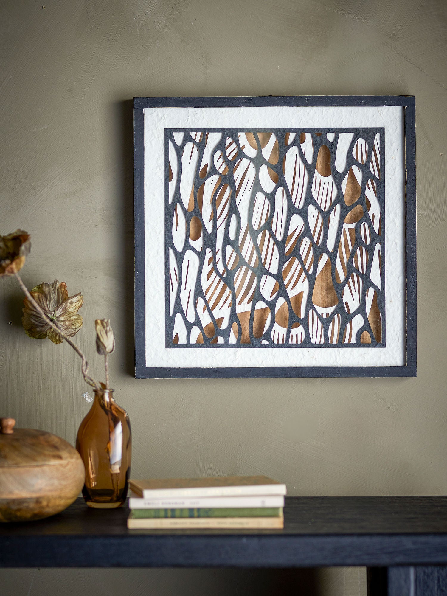 Bloomingville Barlin Illustration with Frame, Black, Guy