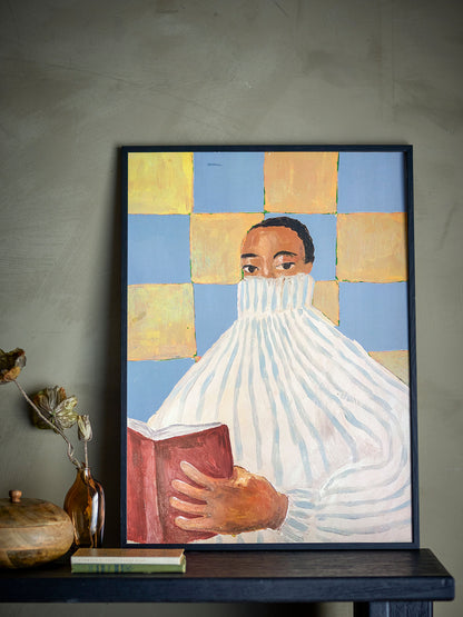 Bloomingville Filicia Illustration with Frame, Black, Guy