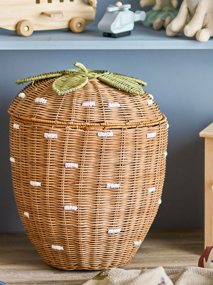 Bloomingville Mini Pelino Basket w/lid, brown, rattan