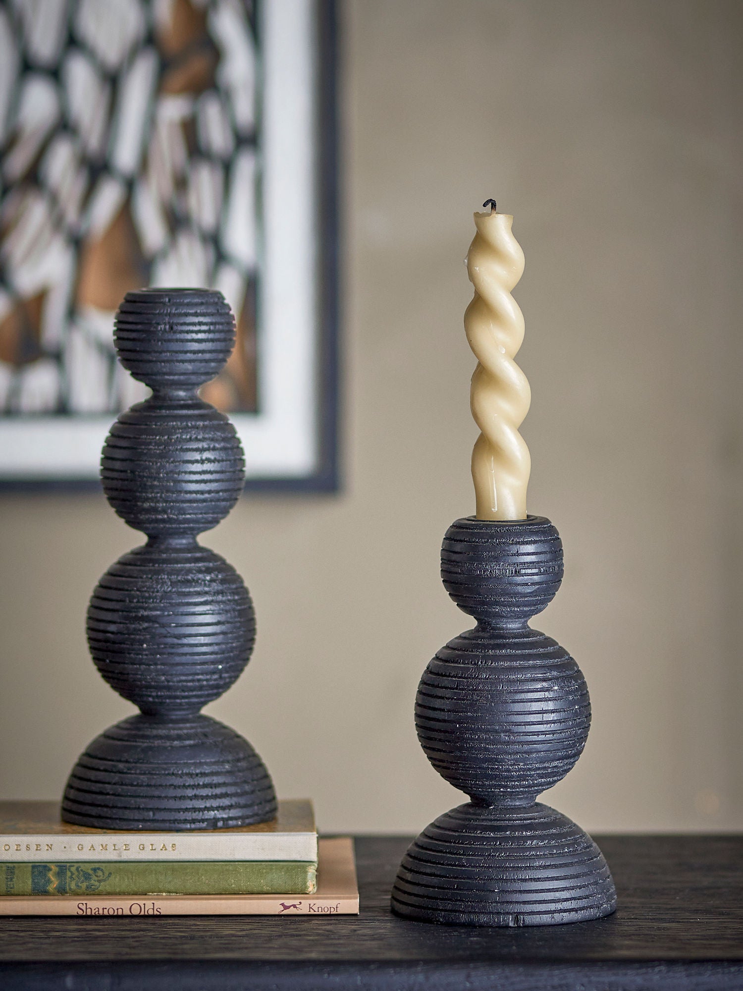 Bloomingville Kipp Candlestick, Black, Guy