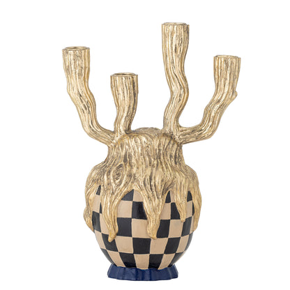 Bloomingville Medusa Candlestick, Gold, Polyresin