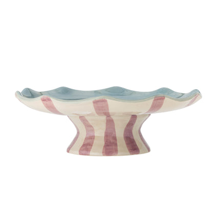 Bloomingville Willa cake dish, pink, stoneware