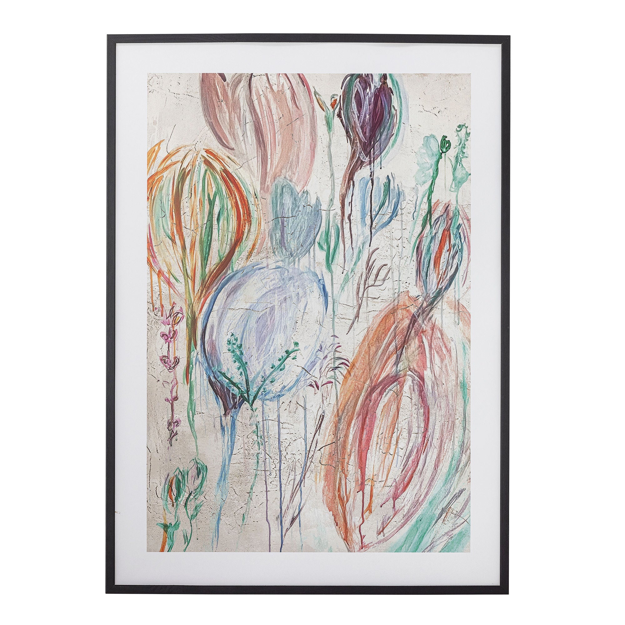 Bloomingville Francine Illustration with Frame, Black, Guy