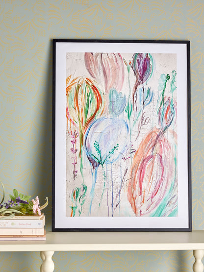 Bloomingville Francine Illustration with Frame, Black, Guy
