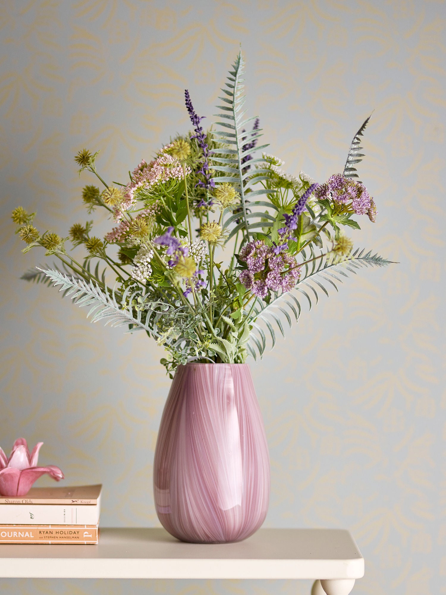 Bloomingville Ennis Vase, Rosa, Glass