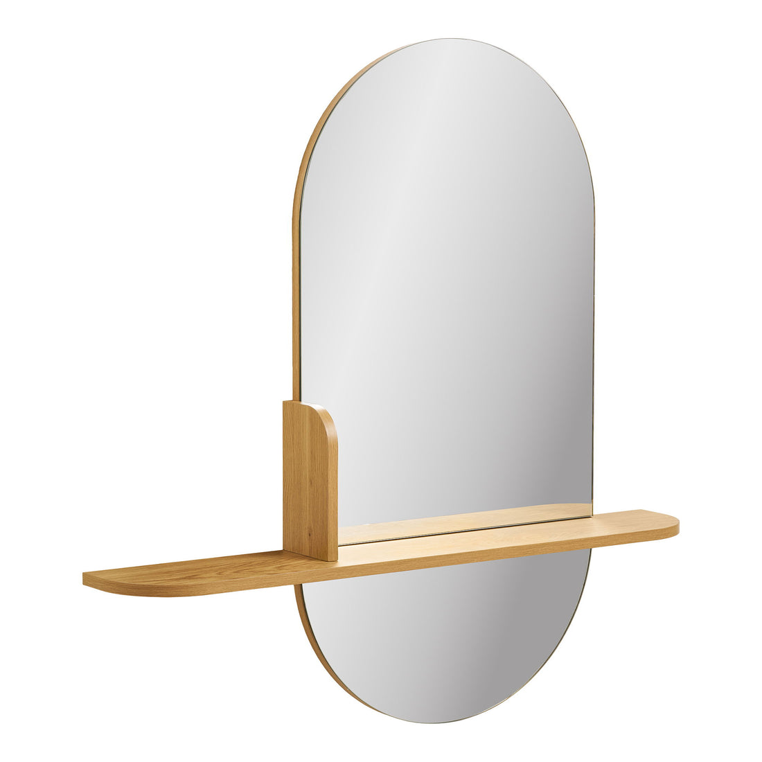 Barco mirror with shelf - mirror with shelf, oak look 92x15x94.5 cm