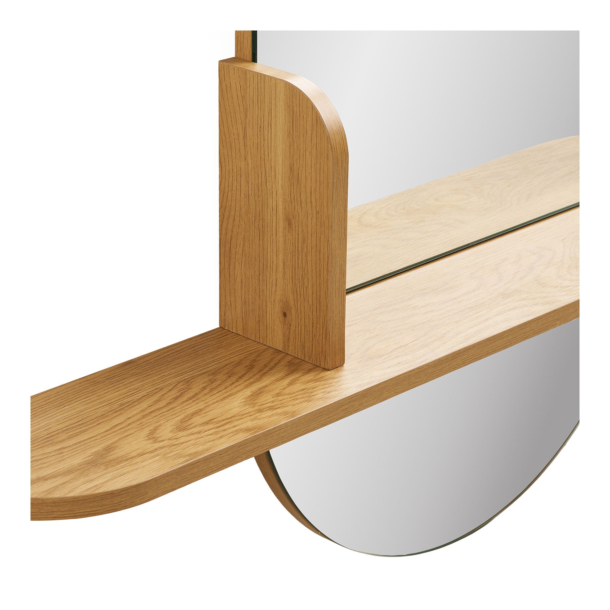 Barco mirror with shelf - mirror with shelf, oak look 92x15x94.5 cm