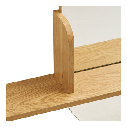 Barco mirror with shelf - mirror with shelf, oak look 92x15x94.5 cm