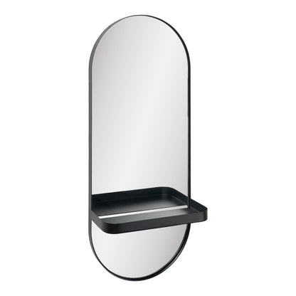Olbia mirror - Olbia mirror, metal shelf, metal, black 25x12x60 cm