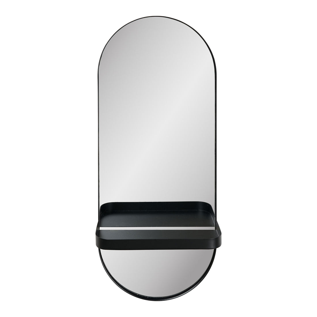 Olbia mirror - Olbia mirror, metal shelf, metal, black 25x12x60 cm
