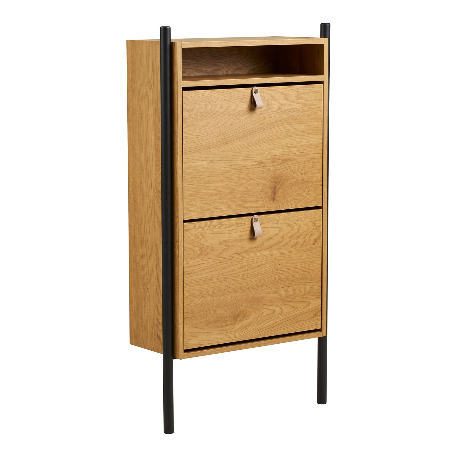 Barco Shoe Cabinet - Shoe Cabinet, Oak Wood Look 62x26x118 cm