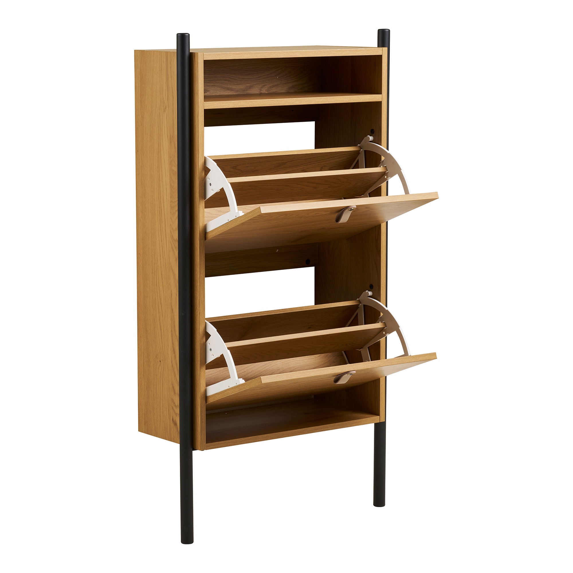 Barco Shoe Cabinet - Shoe Cabinet, Oak Wood Look 62x26x118 cm