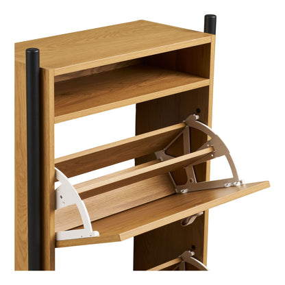 Barco Shoe Cabinet - Shoe Cabinet, Oak Wood Look 62x26x118 cm