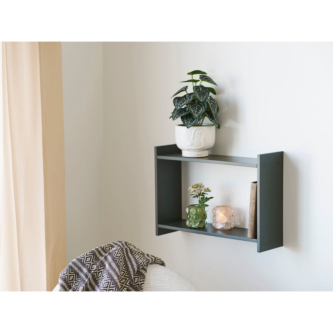 Bamberg Wall Shelf - Wall Shelf, Green 50x14.5x35 cm
