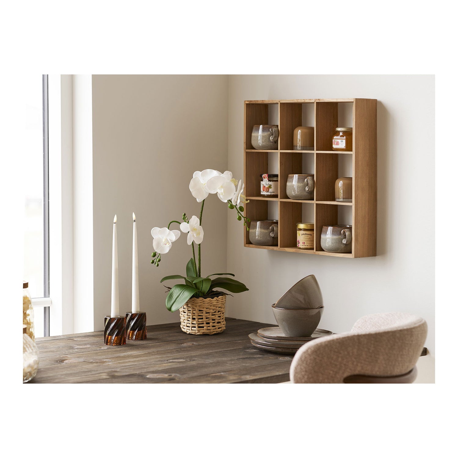 Moss Wall Shelf - Wall Shelf, Pine Tree, Nature 46x10x46 cm