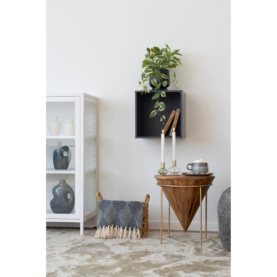 Wall shelf, 1 room, mdf, dark gray&lt;br&gt;34x30x34 cm