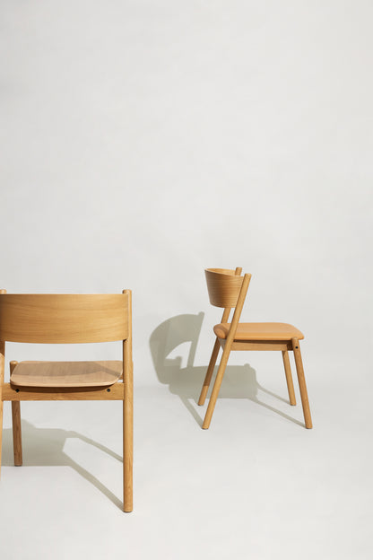 Oblique Dining Chair Natural - 55x51xh80cm
