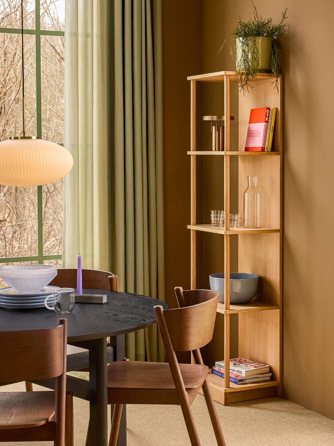 Oblique Dining Chair Brown - 55x51xh80cm