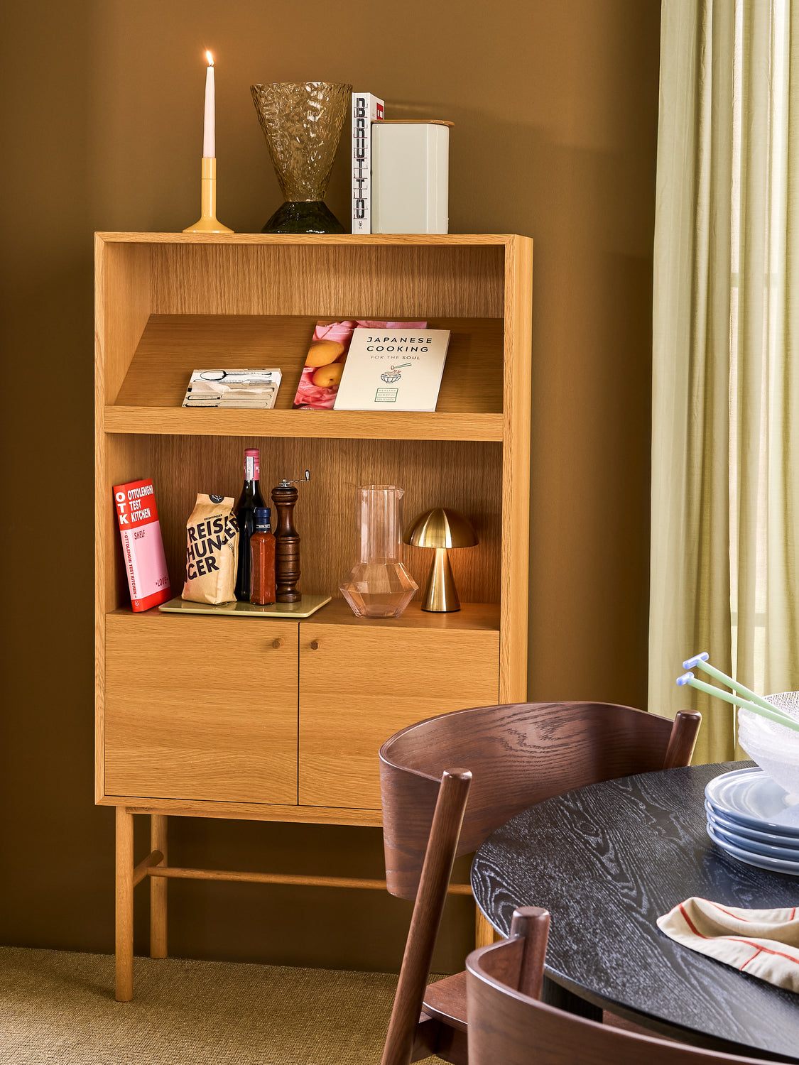 Oblique Dining Chair Brown - 55x51xh80cm