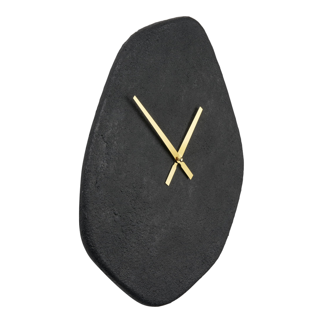 Vienna wall clock - wall clock, organic shape, cement, black, silent 38x45 cm