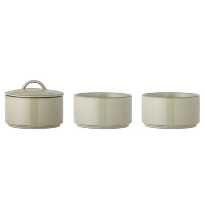 Creative Collection Ebba Pot w/lid, green, stoneware