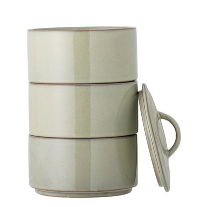 Creative Collection Ebba Pot w/lid, green, stoneware