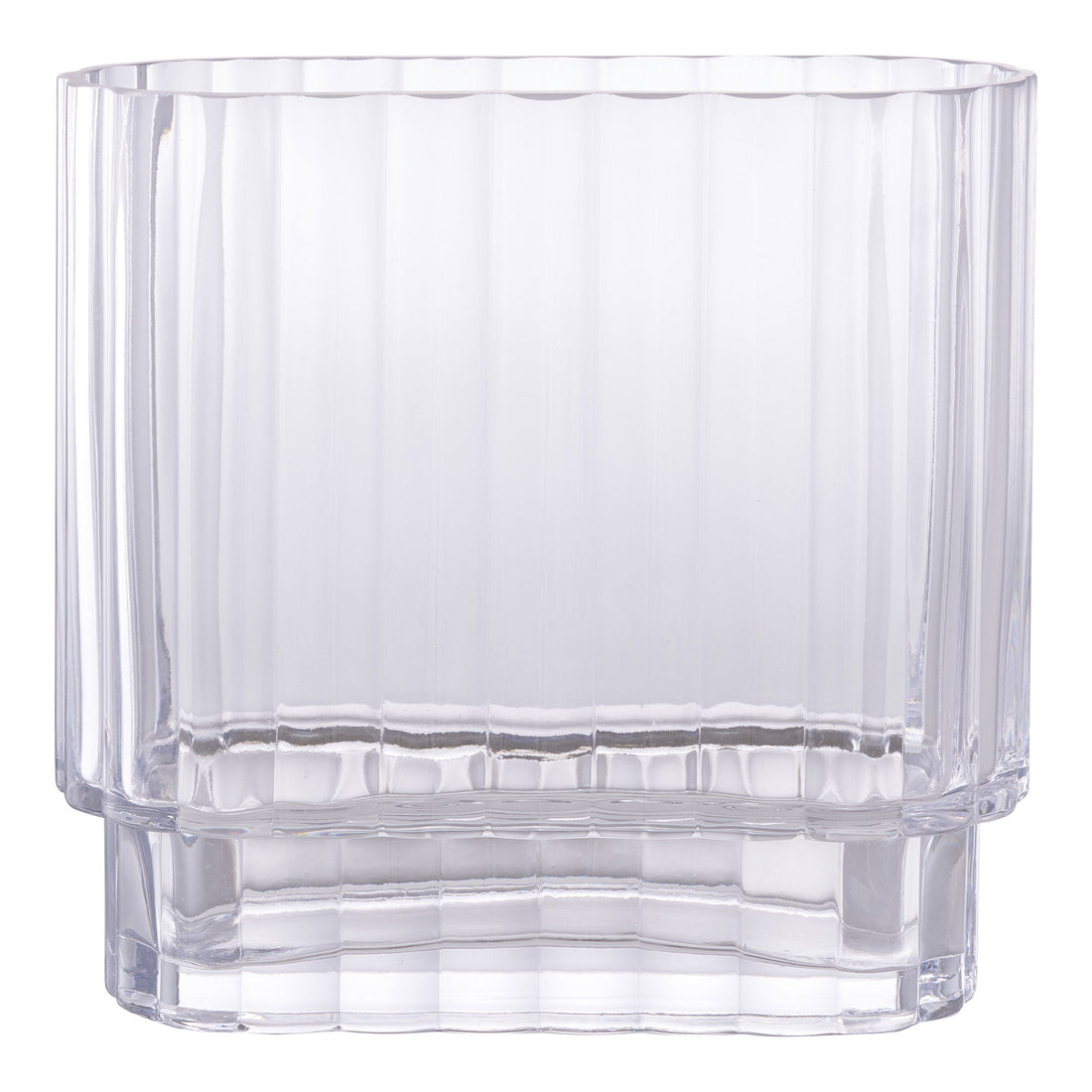 Vase, glass, clear<br>20x9x19.5 cm