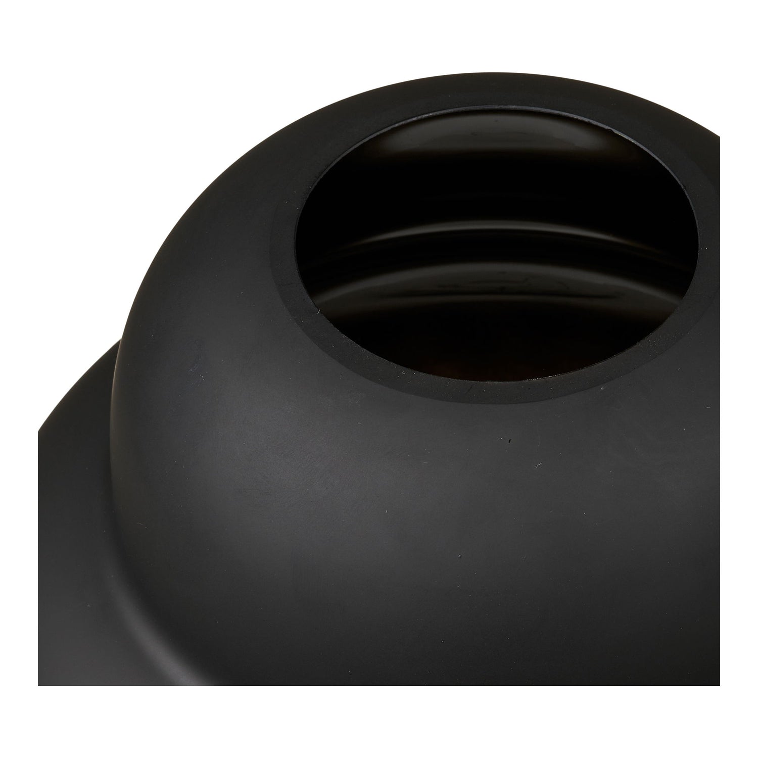 Vase - vase, mouth -blown glass, black Ø21x20 cm