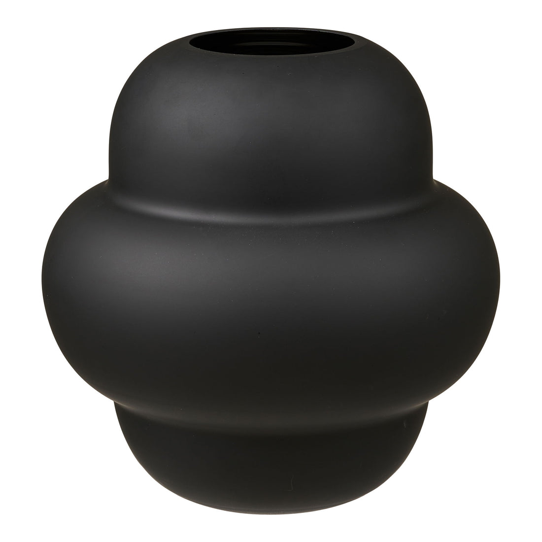Vase - vase, mouth -blown glass, black Ø21x20 cm