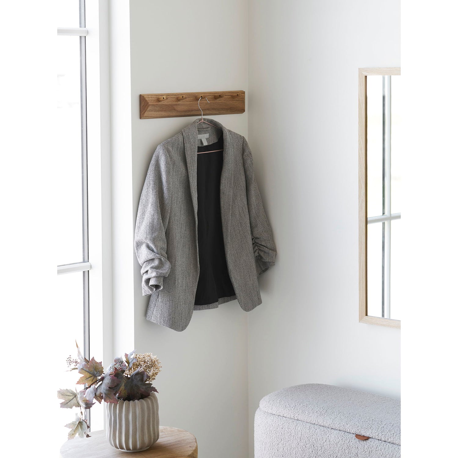 Barco hooks with 5 hooks - hooks with 5 hooks, oak 50x8.5 cm