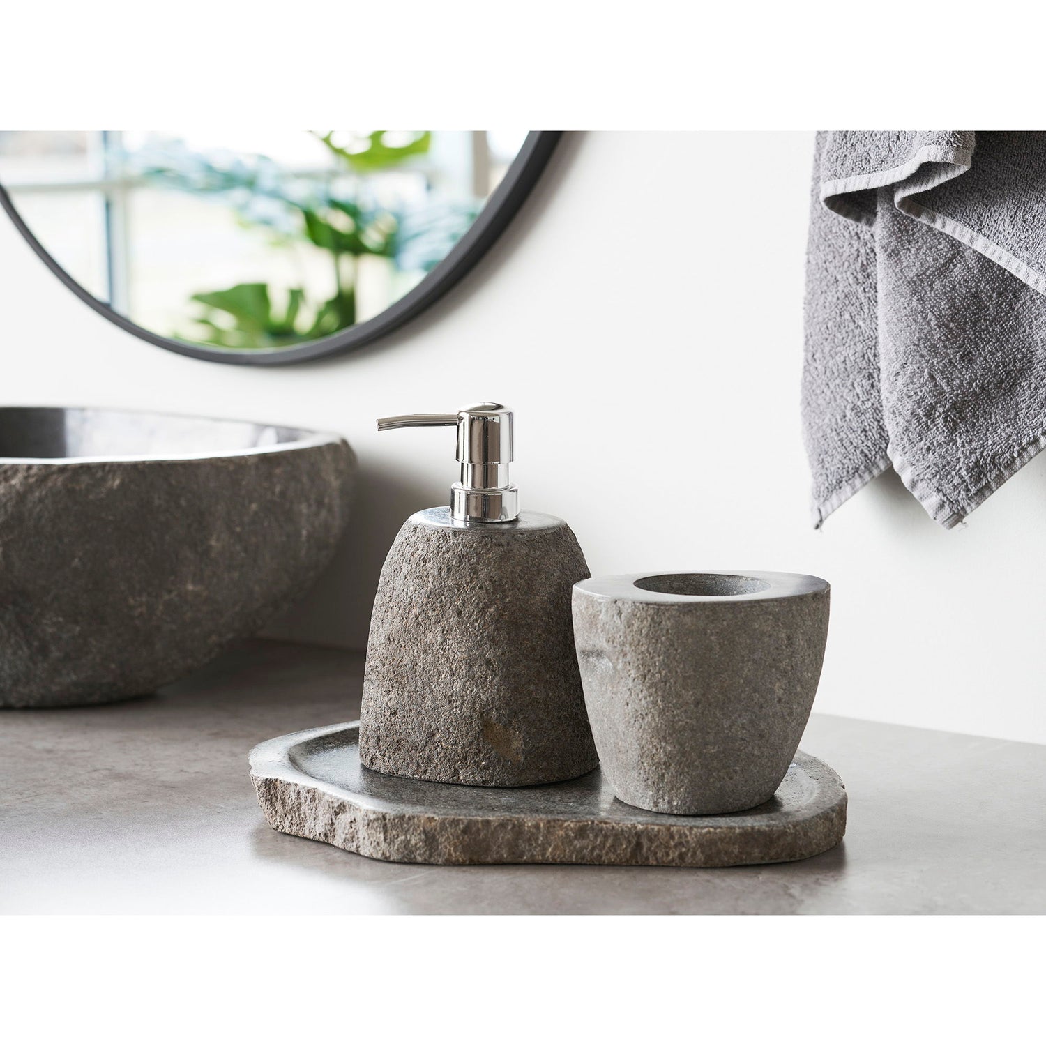 Gara tray - tray, riverstone, nature 30x25x3 cm