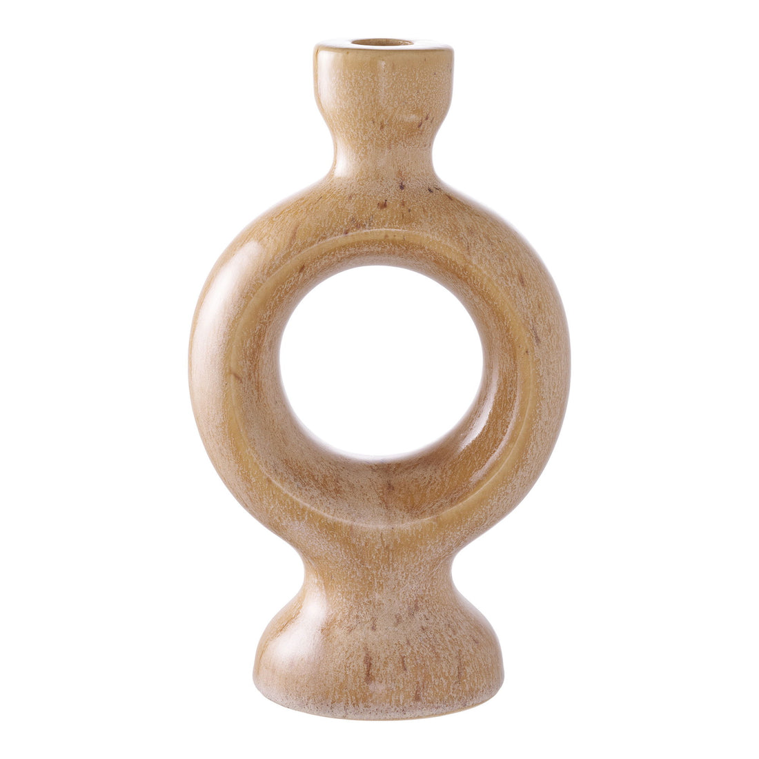 Candlestick, ceramics, brown<br>13.5x8,8x23.4 cm