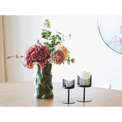 Candlestick - candlestick, steel, black set of 2