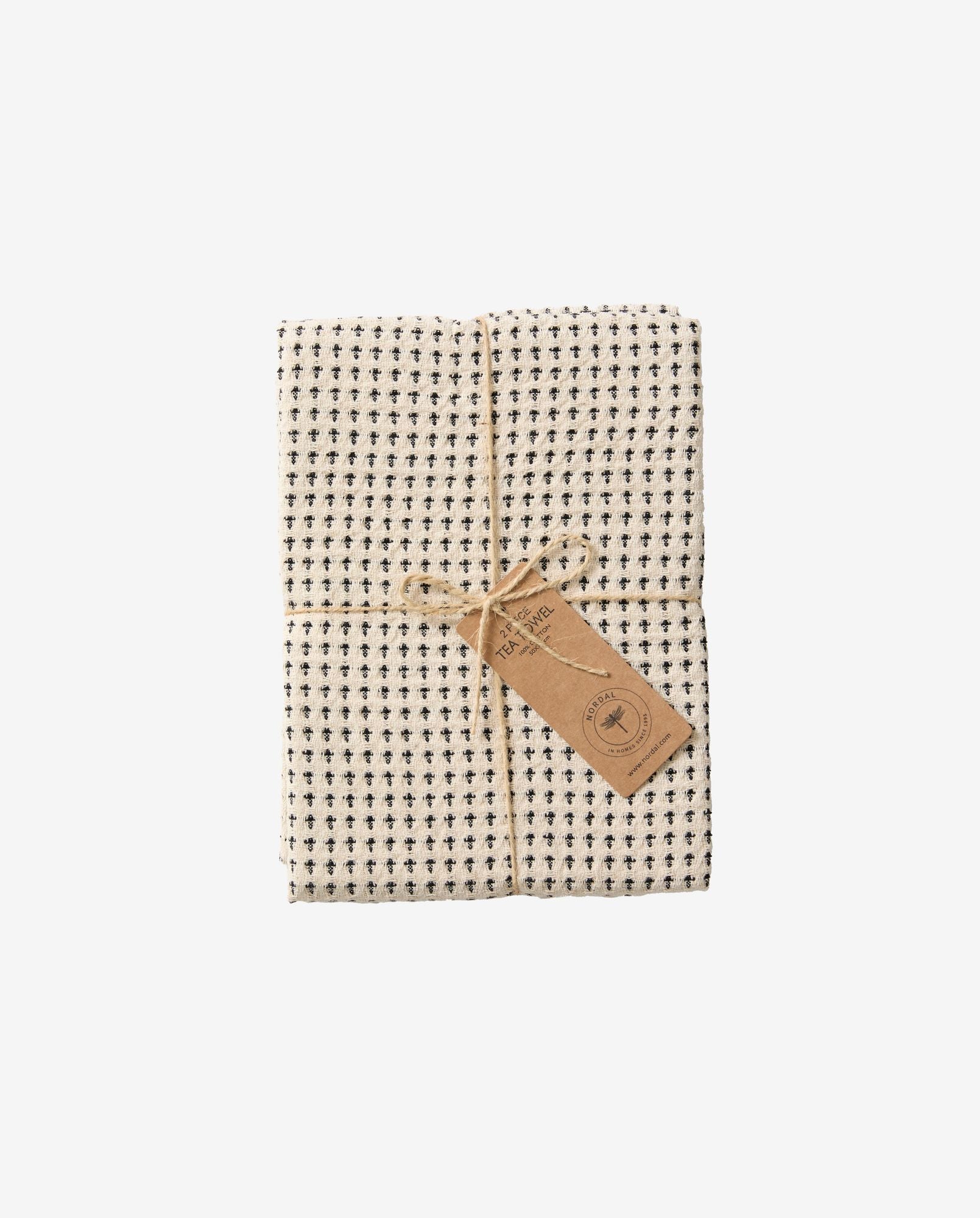 Waffle waffle towel - raw white/black
