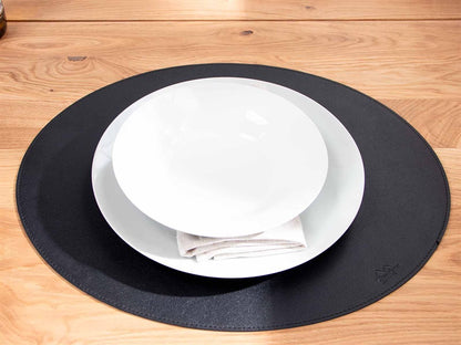 Oval cover napkin // Black PU - Soft