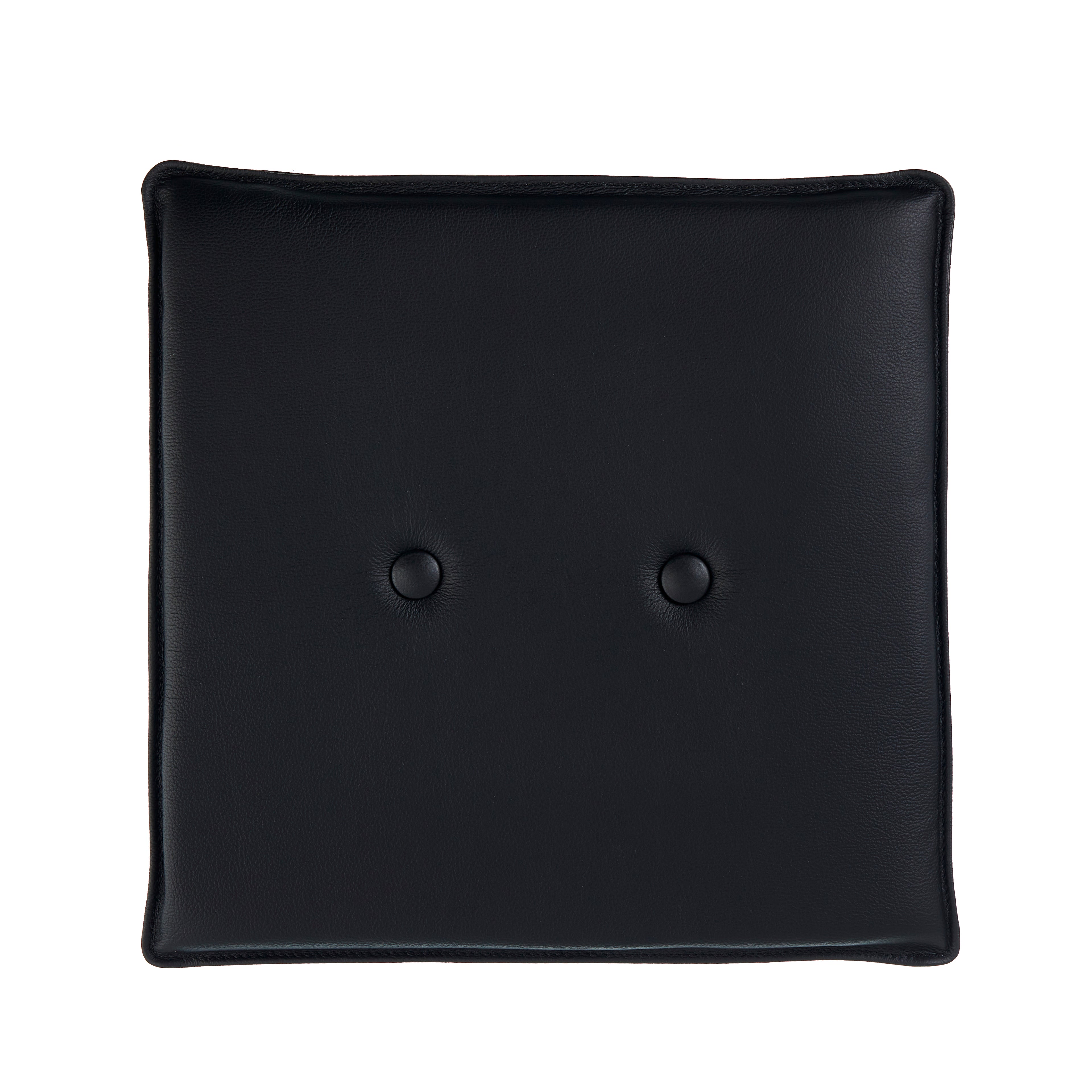 Universal cushion 40x40 cm in black leather with buttons